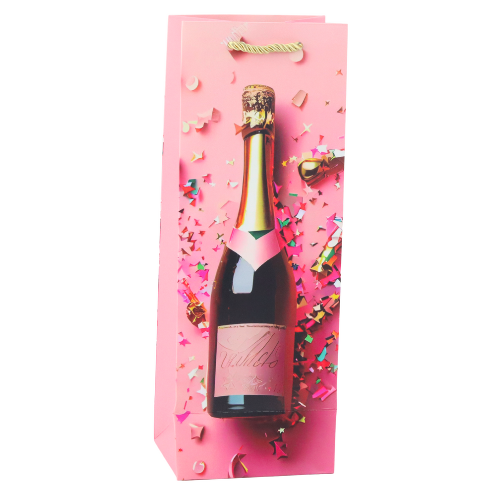 Paper Gift Bag For Champagne Bottle Pastel 35 x 12 x 9 cm