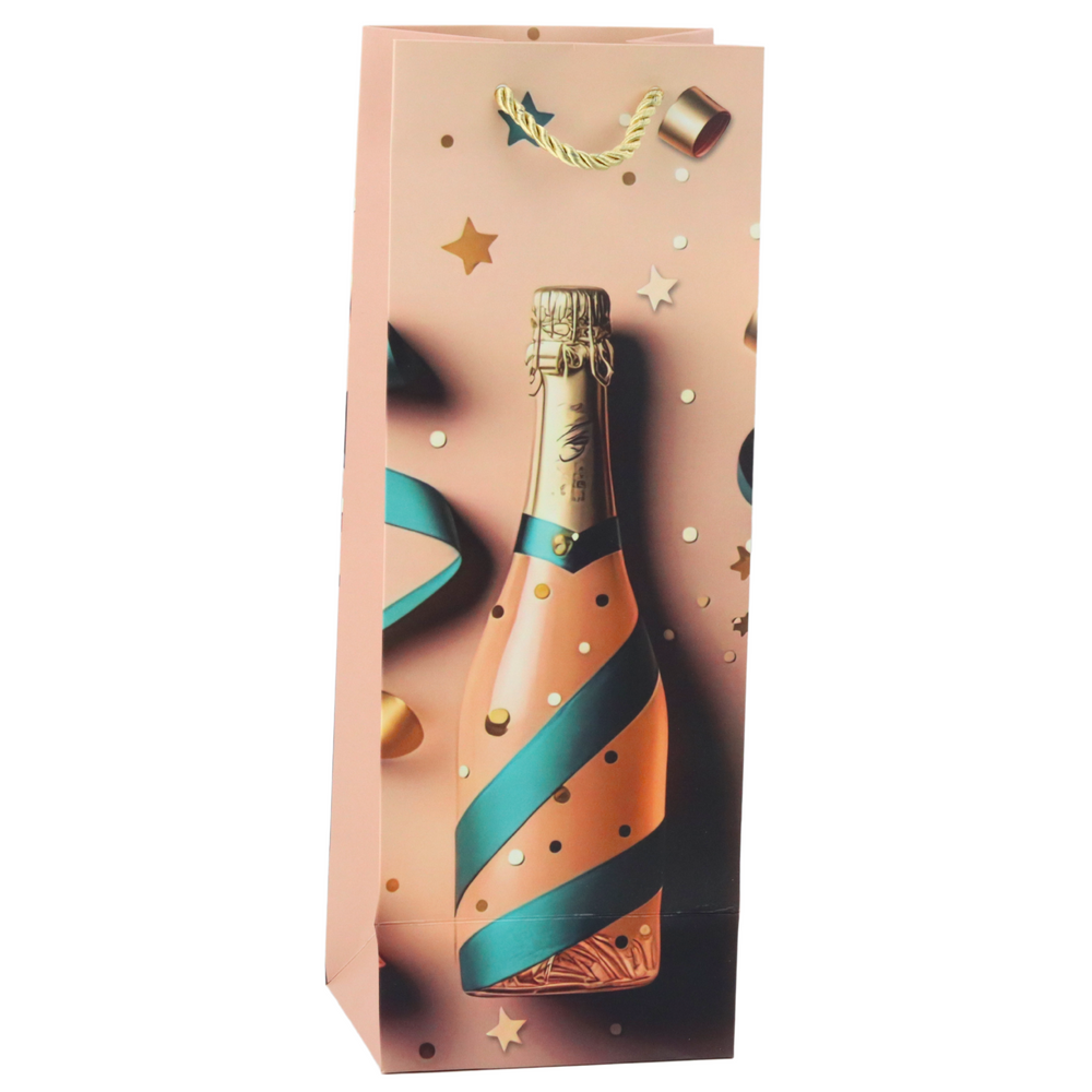 Paper Gift Bag For Champagne Bottle Pastel 35 x 12 x 9 cm
