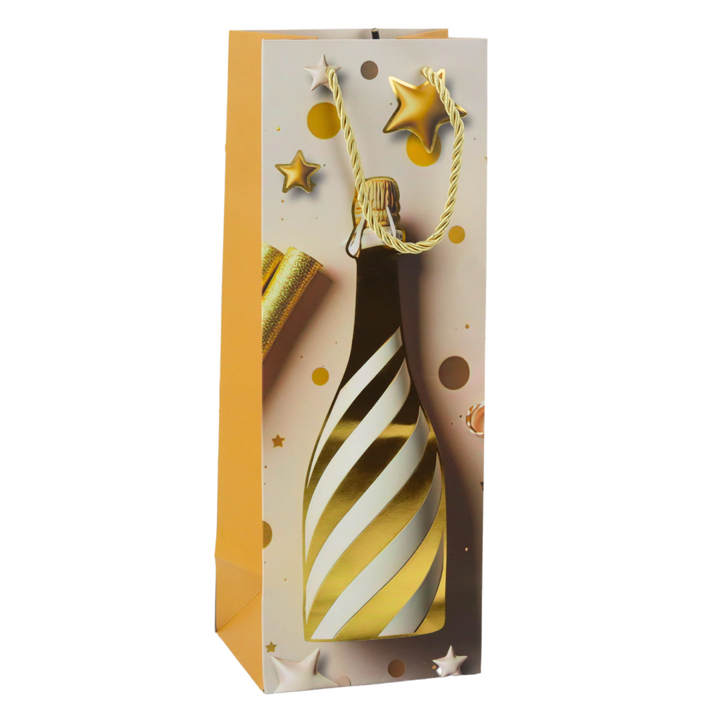 Paper Gift Bag For Champagne Bottle Pastel 35 x 12 x 9 cm