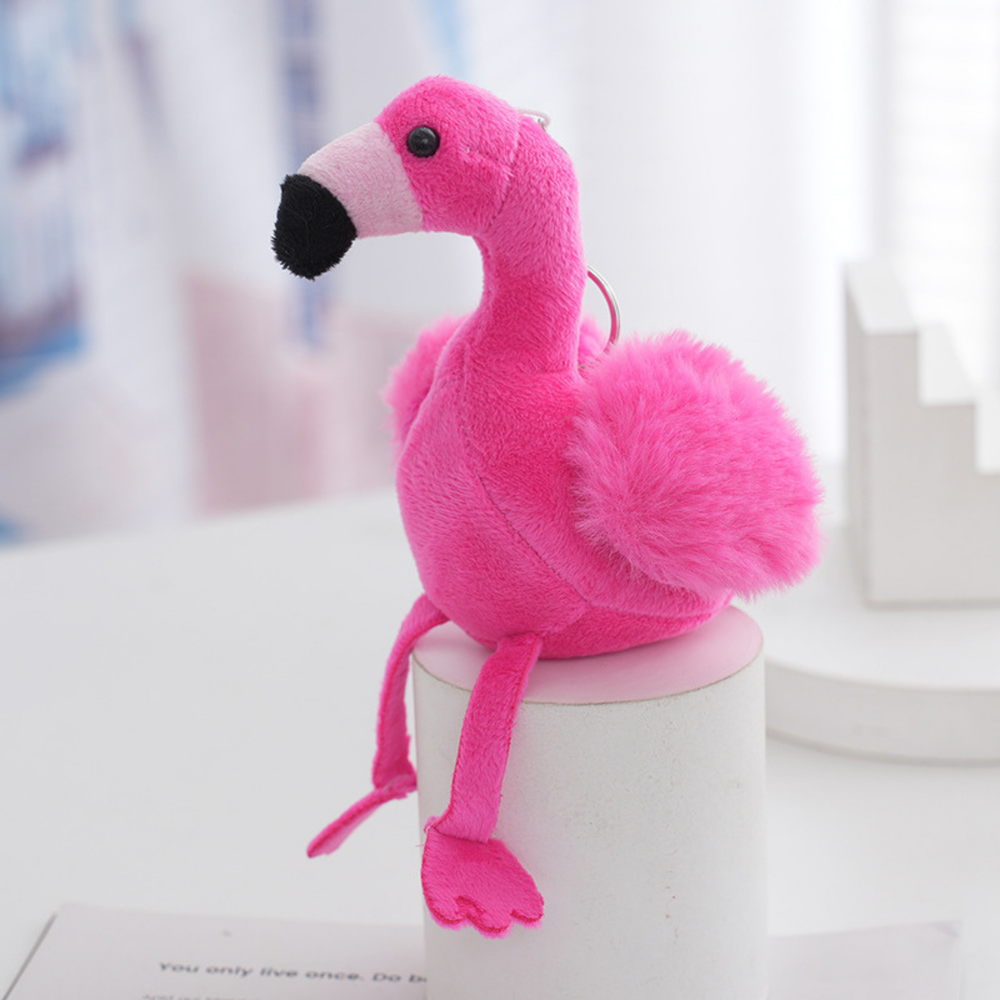 Plišana igračka/privjesak za ključeve Flamingo 12cm - rozi