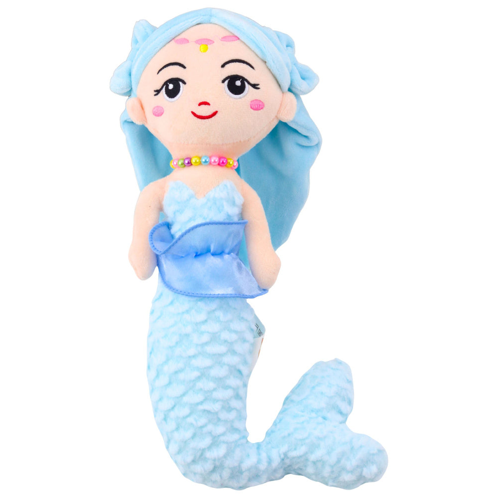Plišana igračka sirena s pletenim repom 32 cm - plava