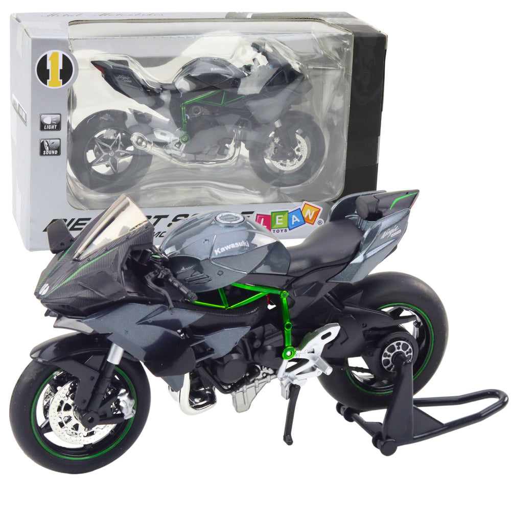 Metalni motor za igru sa zvučnim i svjetlosnim efektima 1:12 - sivo/crnii