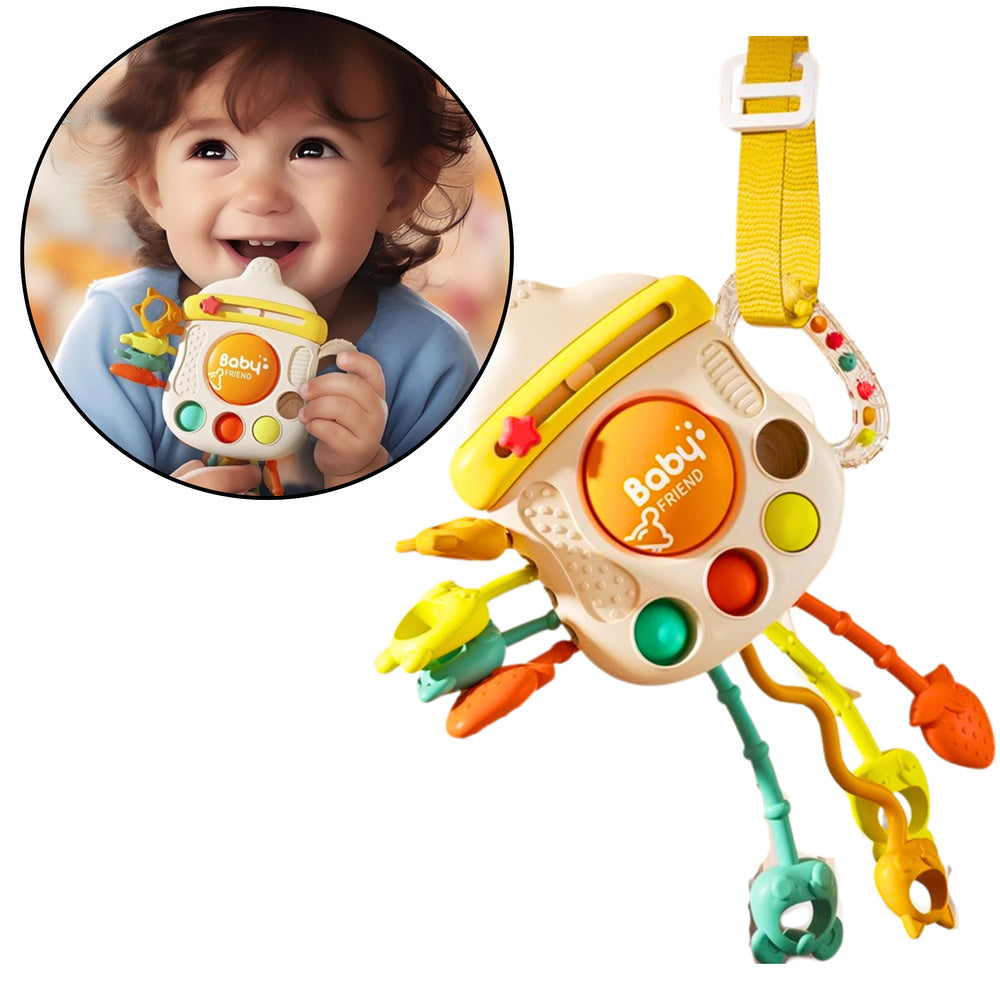 Sensory Toy Teether Rattle For Toddler Bottle 3in1