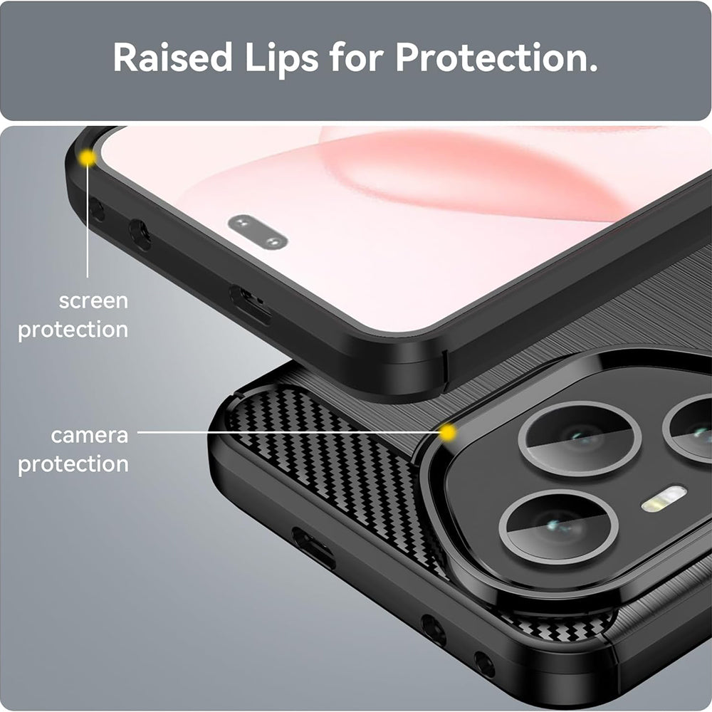 Techsuit Carbon Silicone maska za Honor 400 Pro – crna