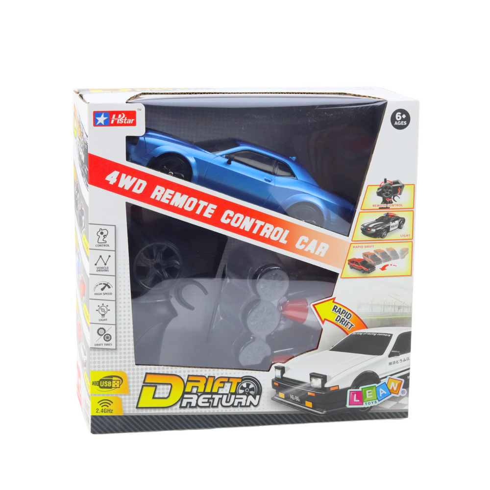 Auto na daljinsko upravljanje Drift Sports sa zamjenivim kotačima RC 4WD2 - plavi