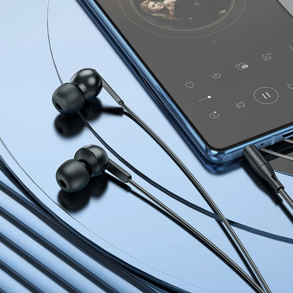Žičane in-ear slušalice Jack 3.5 mm Hoco M124 crne