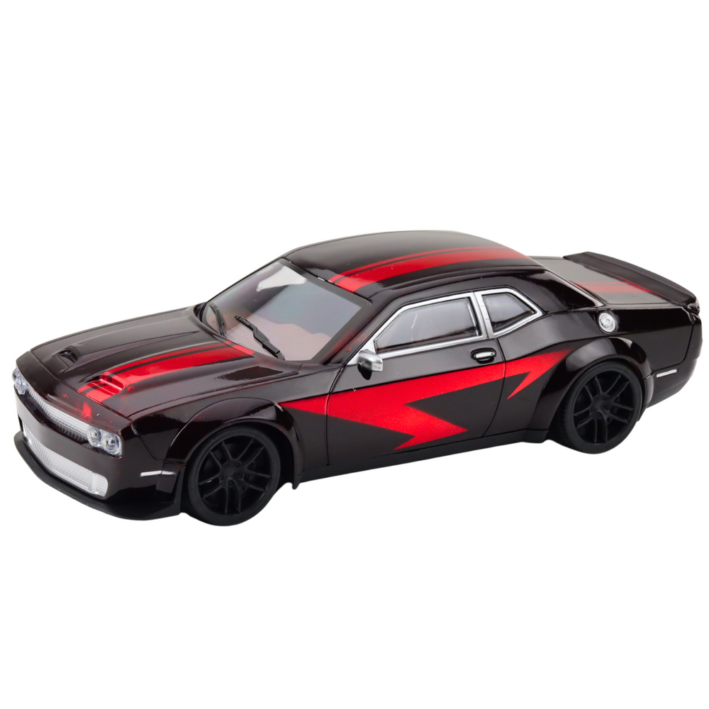 Sportski auto za igru s pogonom na stražnje kotače Glossy - 28 cm - crveno/crni
