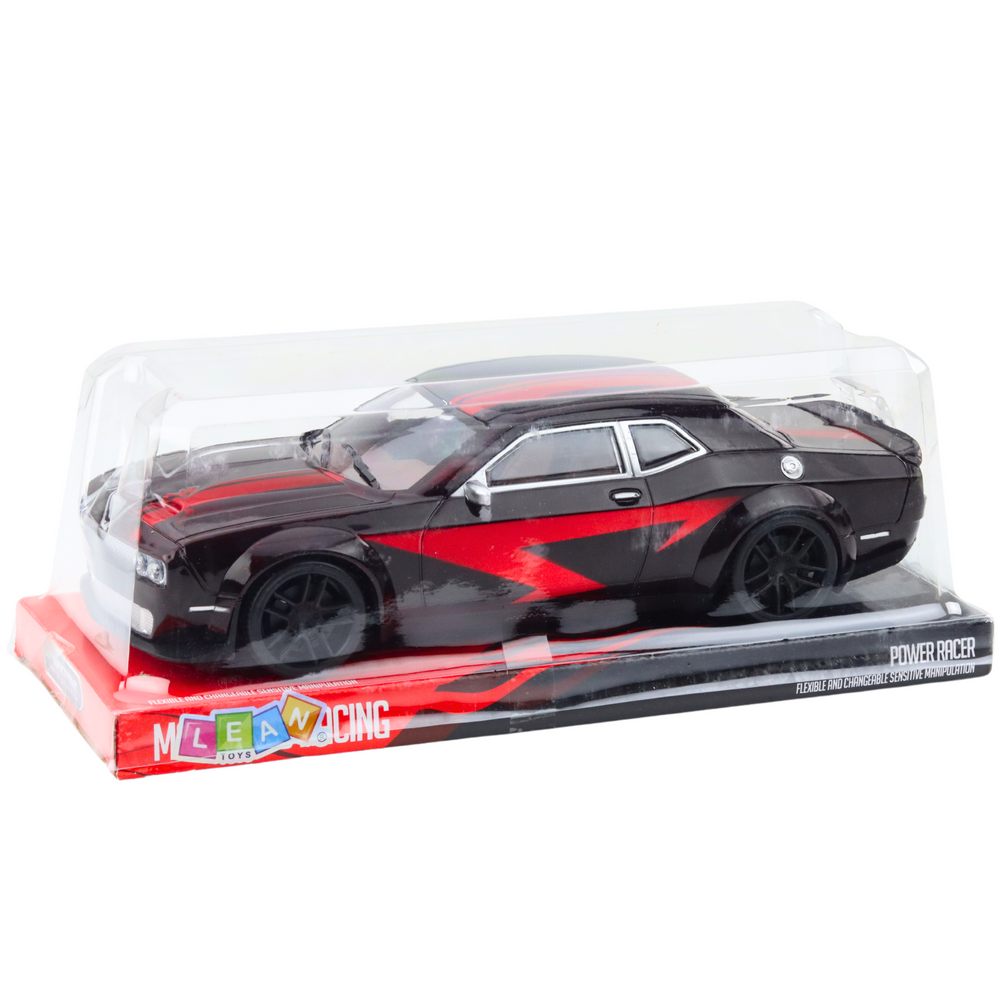 Sportski auto za igru s pogonom na stražnje kotače Glossy - 28 cm - crveno/crni