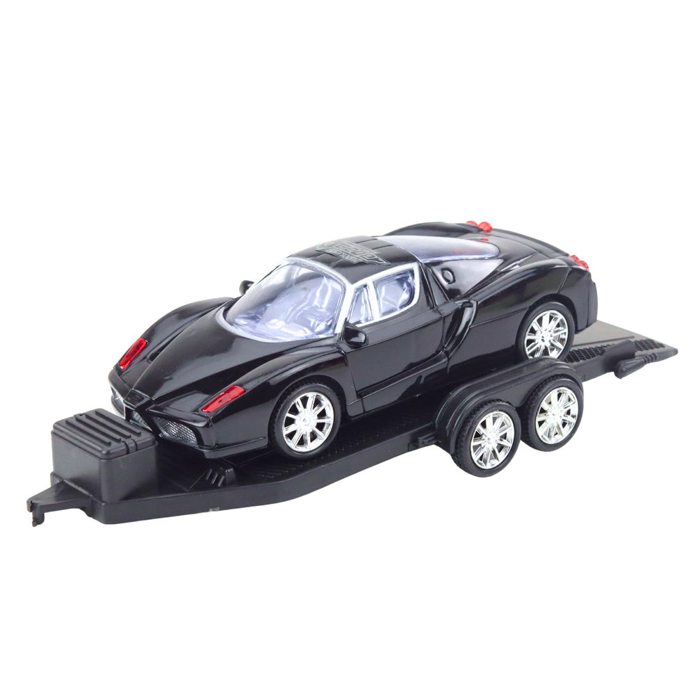 Set terenskog vozila s prikolicom i sportskim automobilom - 59cm - crno/crvenii