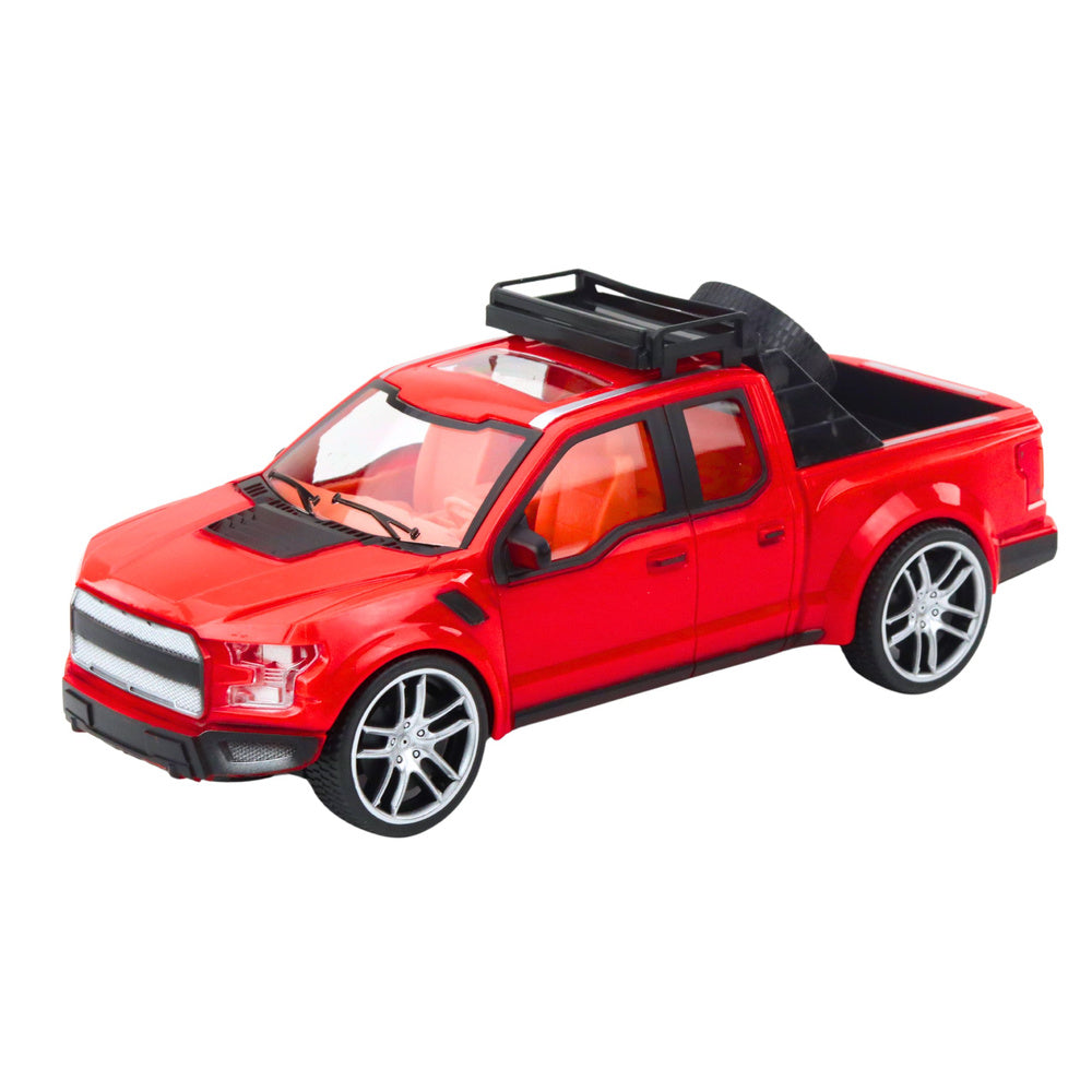 Set terenskog vozila s prikolicom i sportskim automobilom - 59cm - crno/crvenii