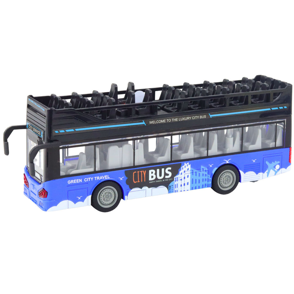 Autobus na kat za igru sa otvorenim krovom 1:16 sa zvučnim i svjetlosnim efektima - plavi