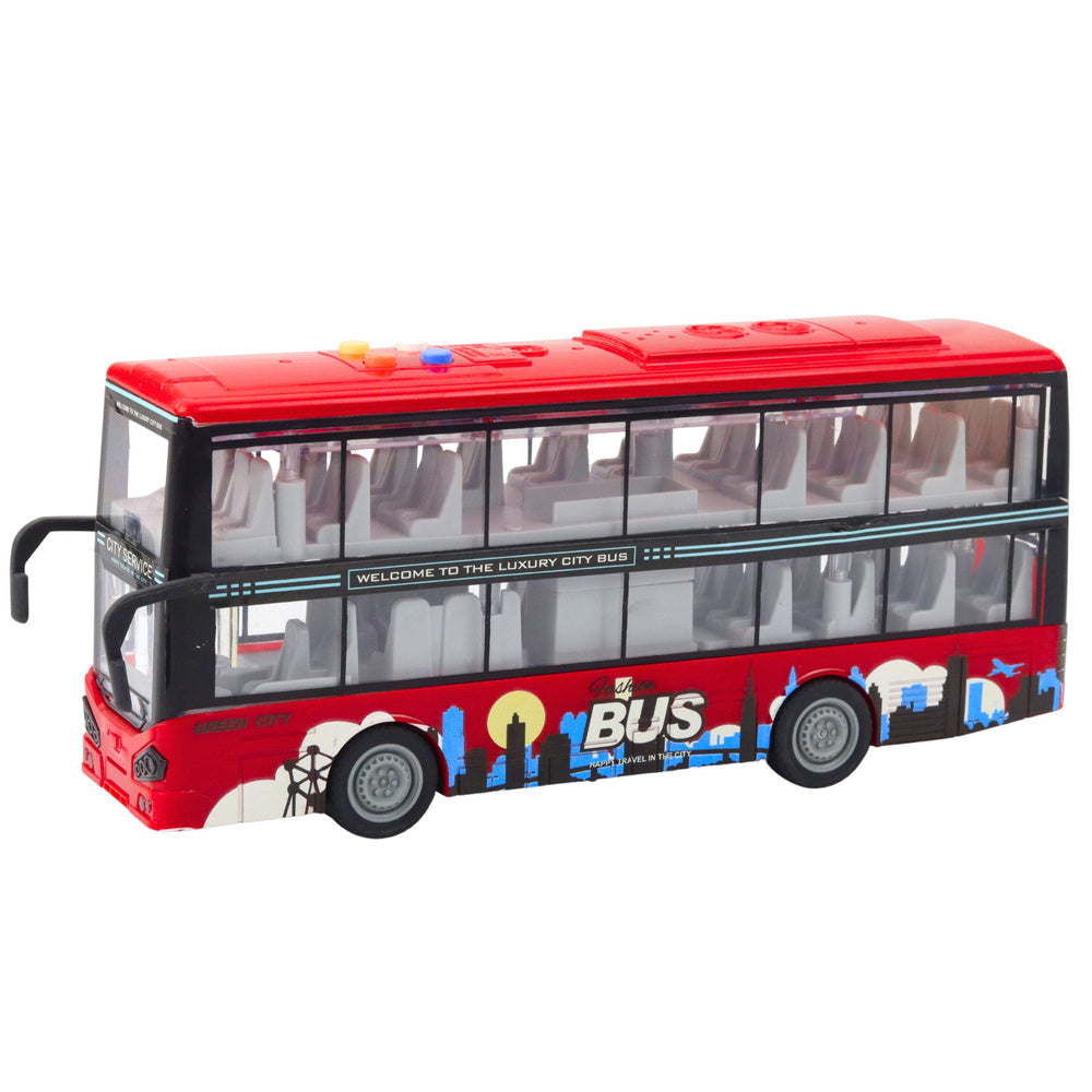 Realistični dvokatni autobus za igru u mjerilu 1:16 City - crveni