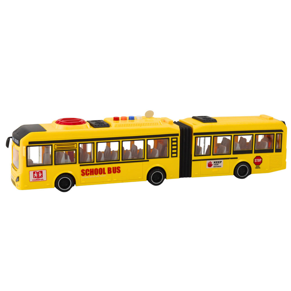 Školski dvostruki autobus za igru sa svjetlosnim  i zvučnim efektima 1:16 - žuti