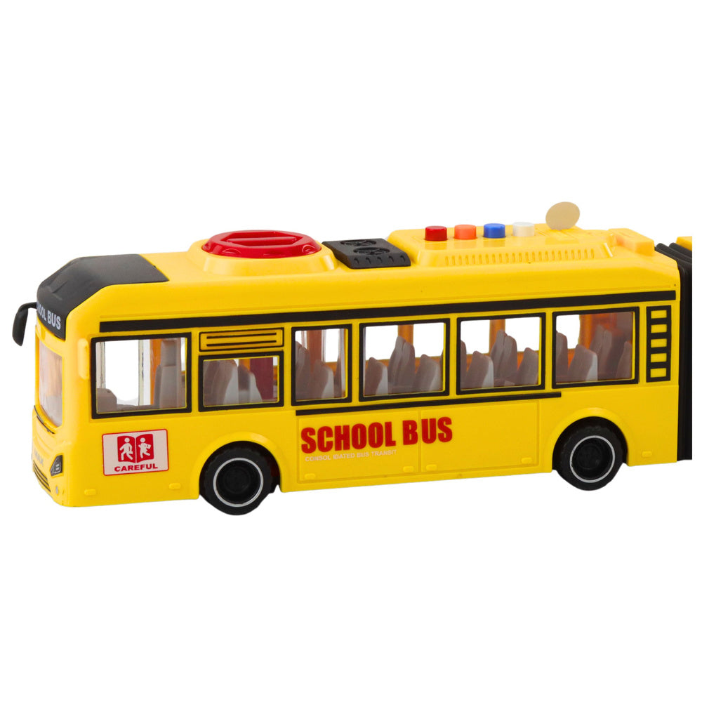 Školski dvostruki autobus za igru sa svjetlosnim  i zvučnim efektima 1:16 - žuti