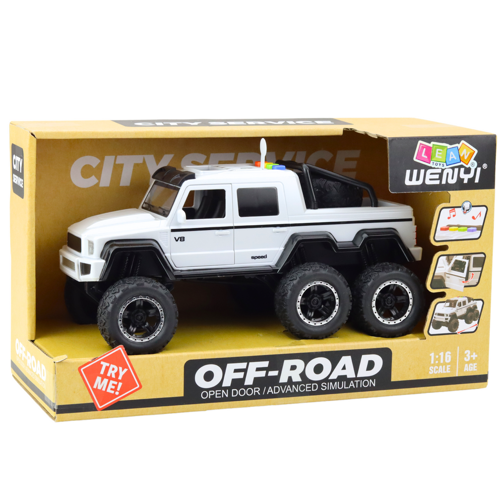 Terenski auto za igru su City 6x6 1:16 - bijeli