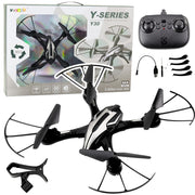Dron na daljinsko upravljanje s LED svjetilima Y30 - sivo7crni