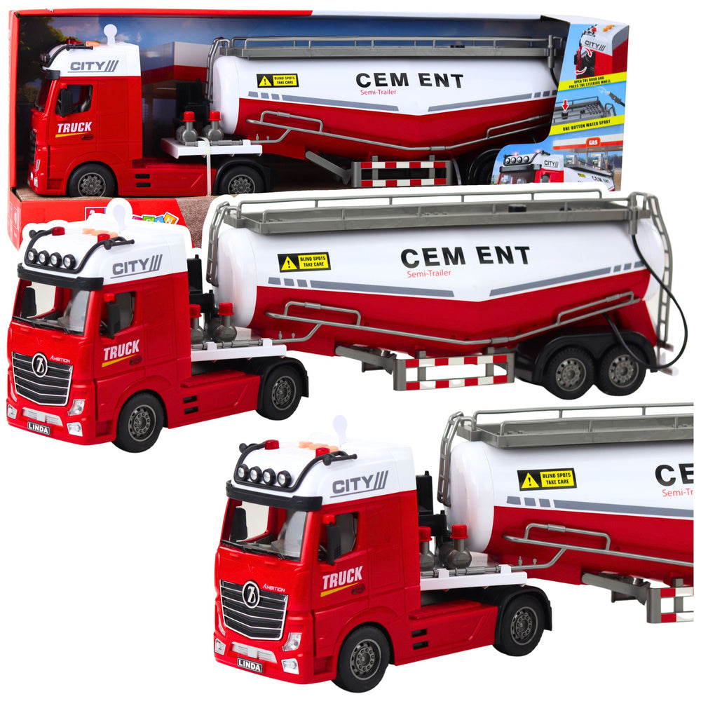 Kamion cisterna za cement sa zvučnim i svjetlosnim efektima 59 cm - crveno/bijela