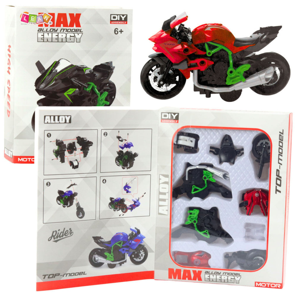 Metalni motor za sastavljanje 1:14 DIY - crveno/zeleni