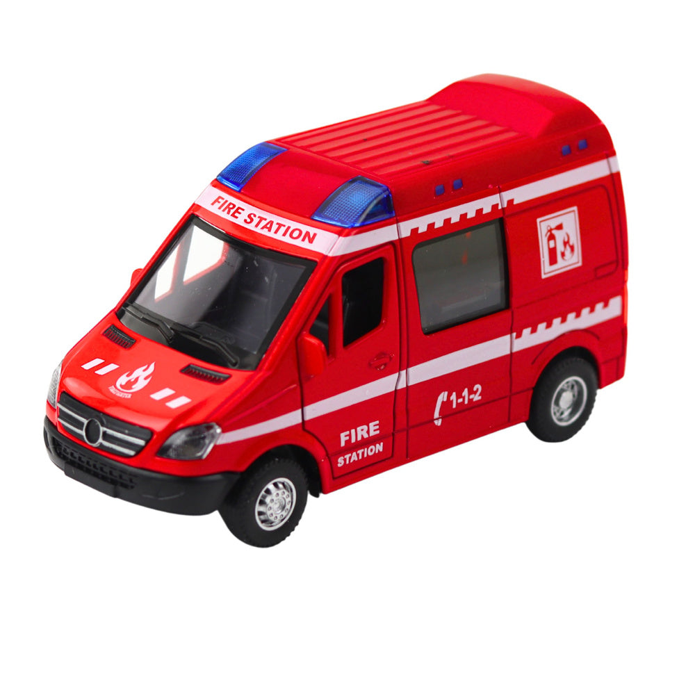 Metalni vatrogasni kombi za igru 1:32 - crveni