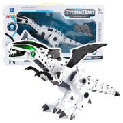 Robot dinosaur na baterije koji hoda i svjetli - bijeli