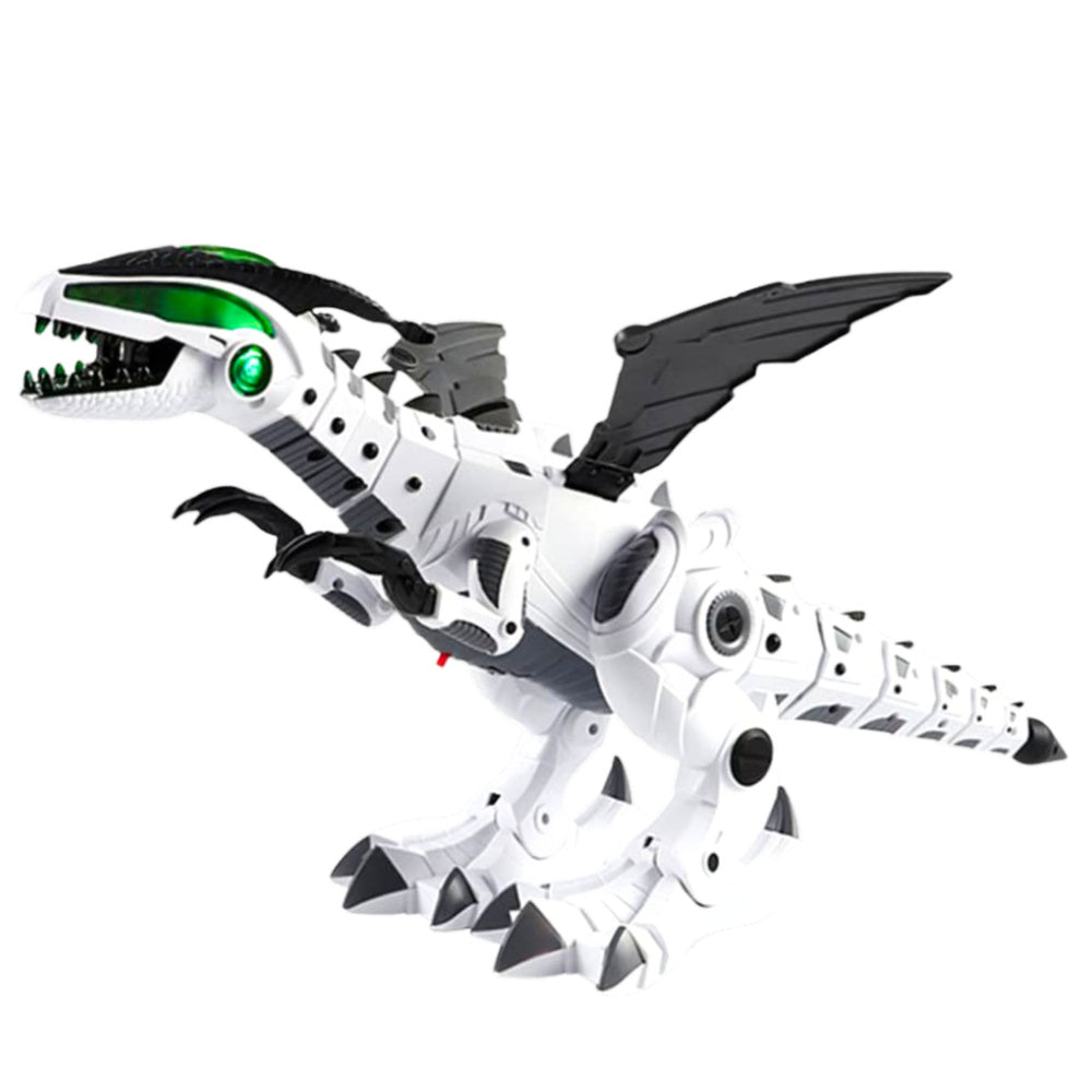 Robot dinosaur na baterije koji hoda i svjetli - bijeli