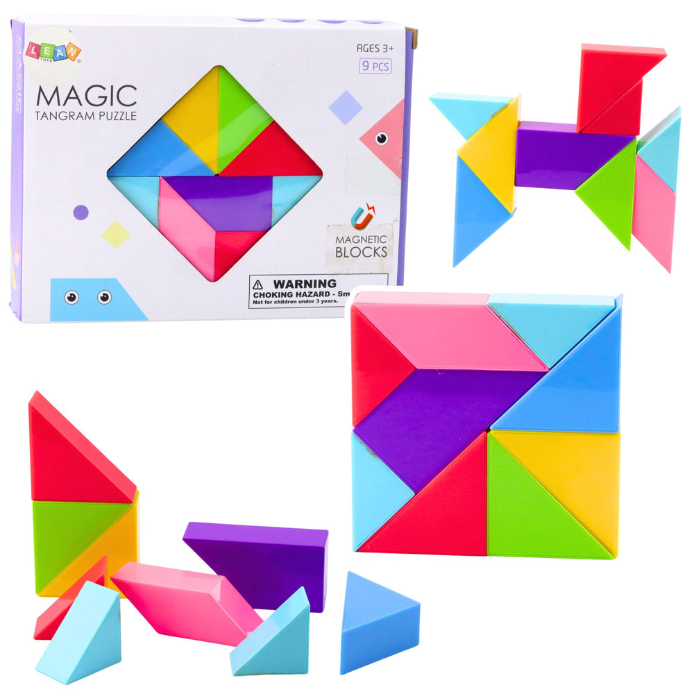Magnetni blokovi Tangram 9 elemenata - šareni