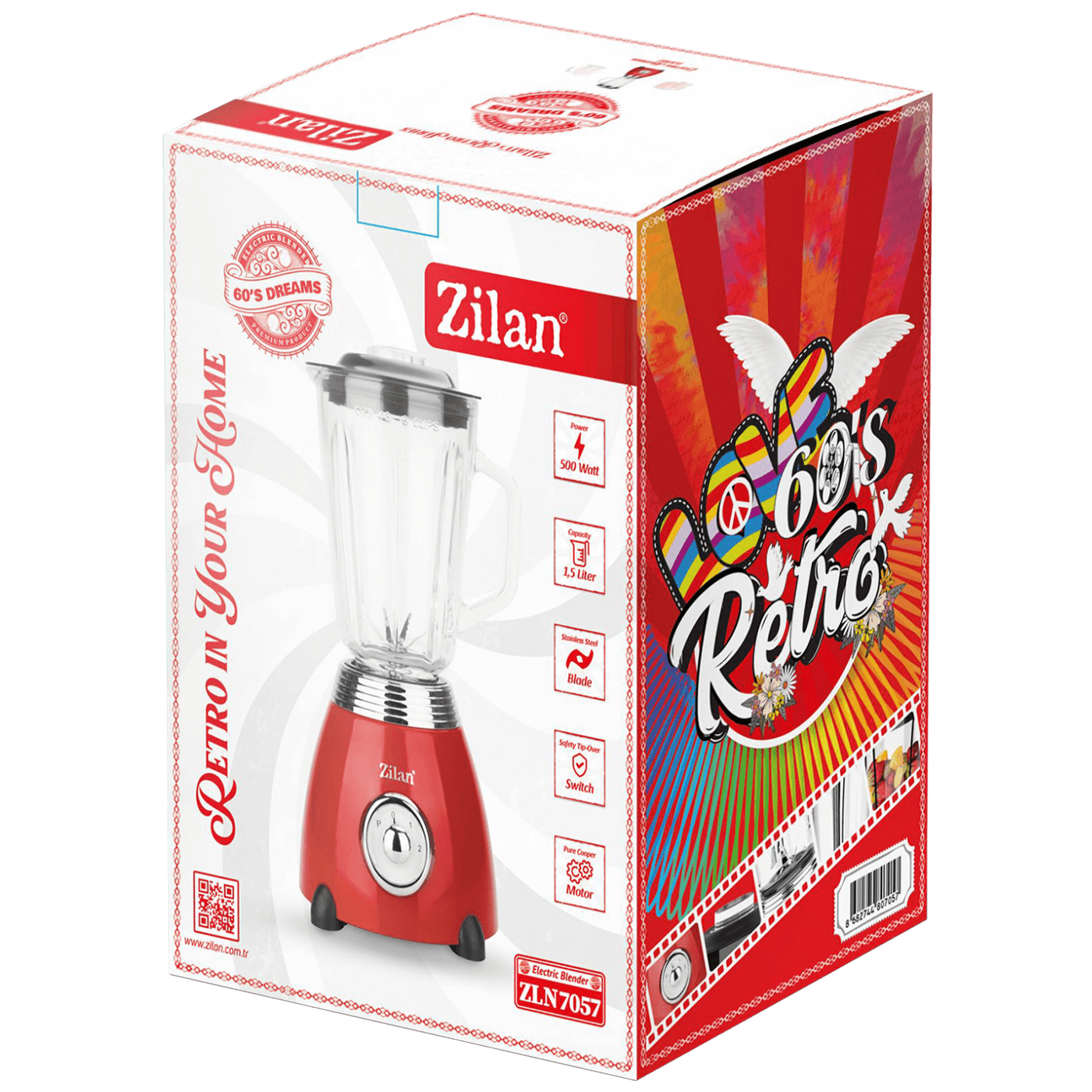 Zilan Blender zapremina 1.5 lit., 500W, 2 brzine, Retro - ZLN7057