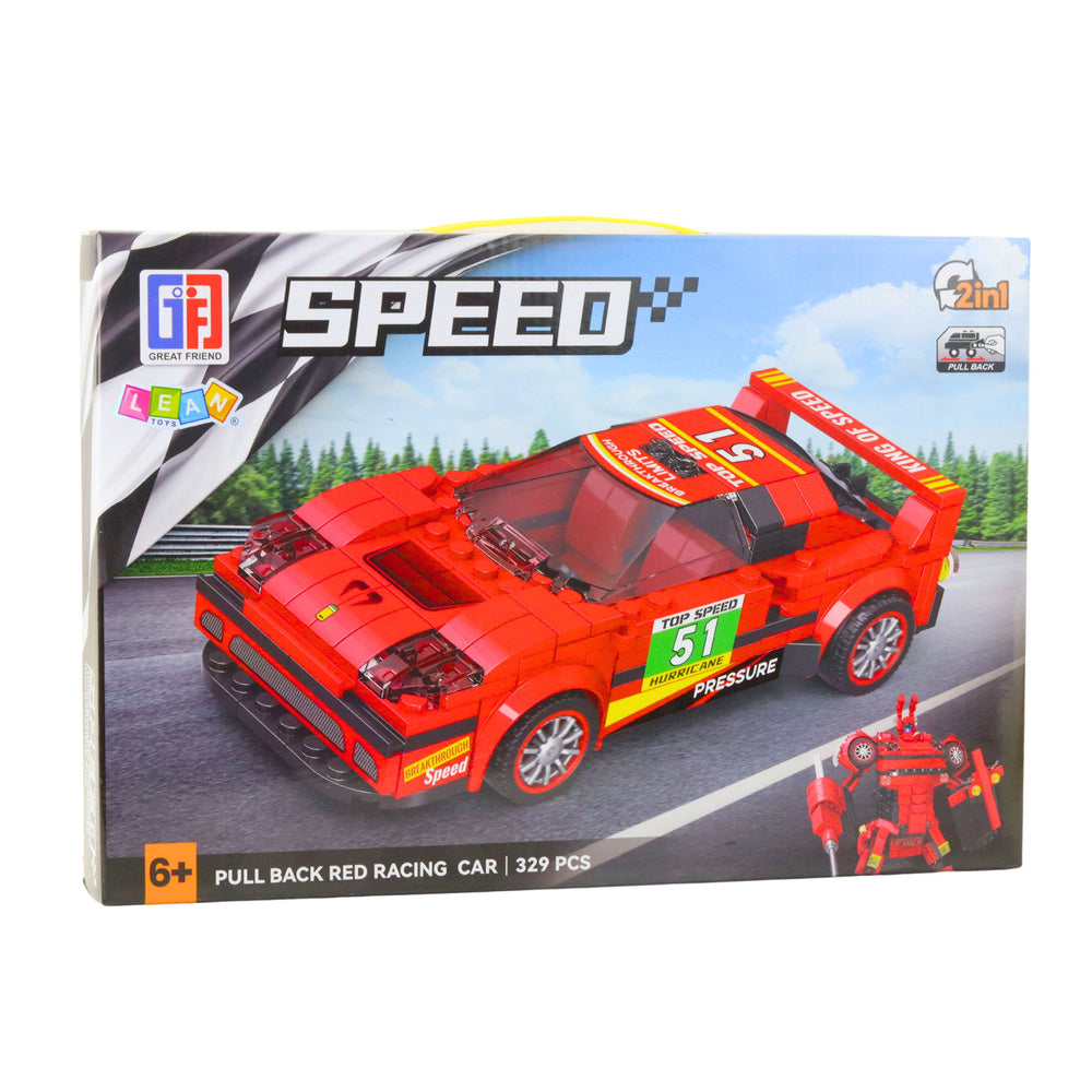 Kockice za slaganje sportskog automobila Speed 329 - crveni
