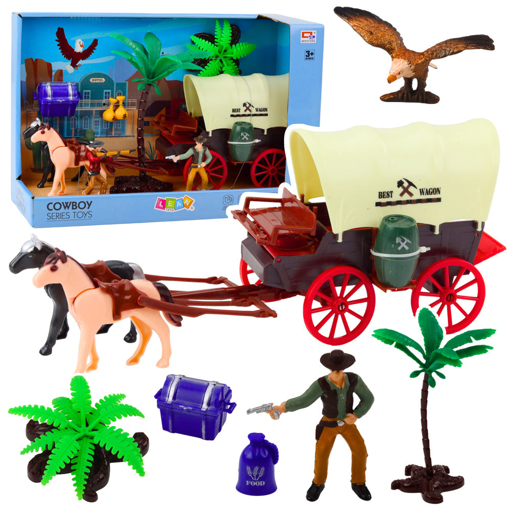 Set figura za igru sa kaubojem i Western kolima