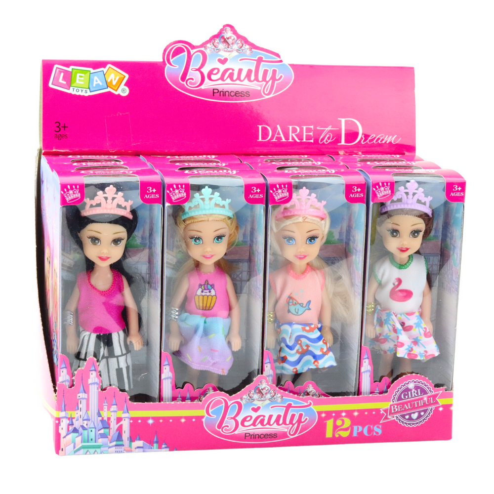 Mini lutka za igru princeza sa krunom 14cm - boju biramo nasumično