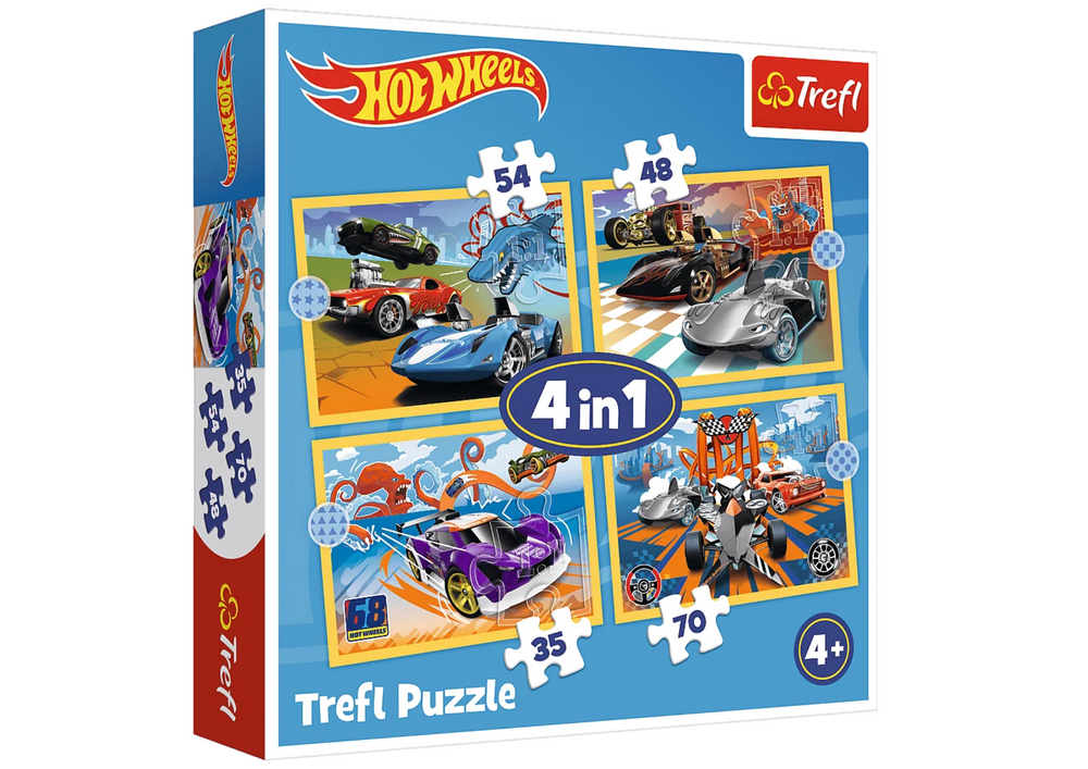 Puzzle Hot Wheels 4u1 - Trefl 34627
