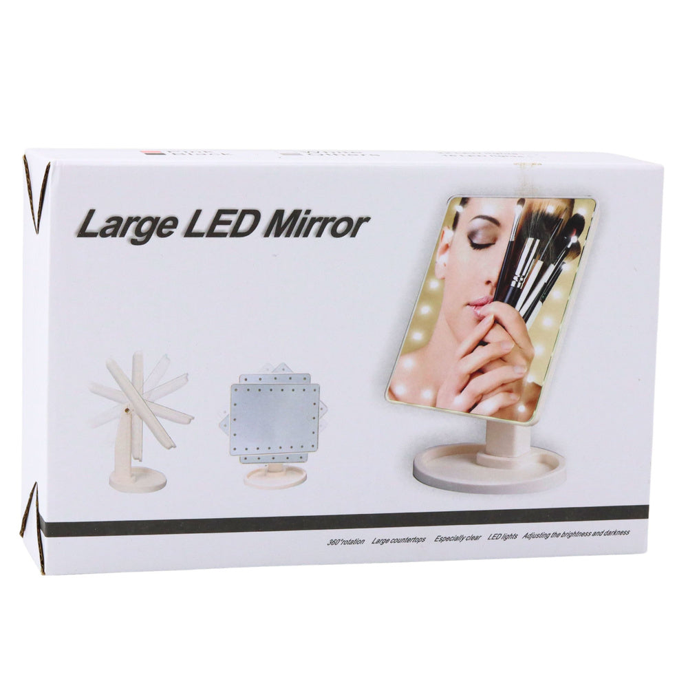 Cosmetic Mirror 16 LED Diodes With Stand Adjustable Pink