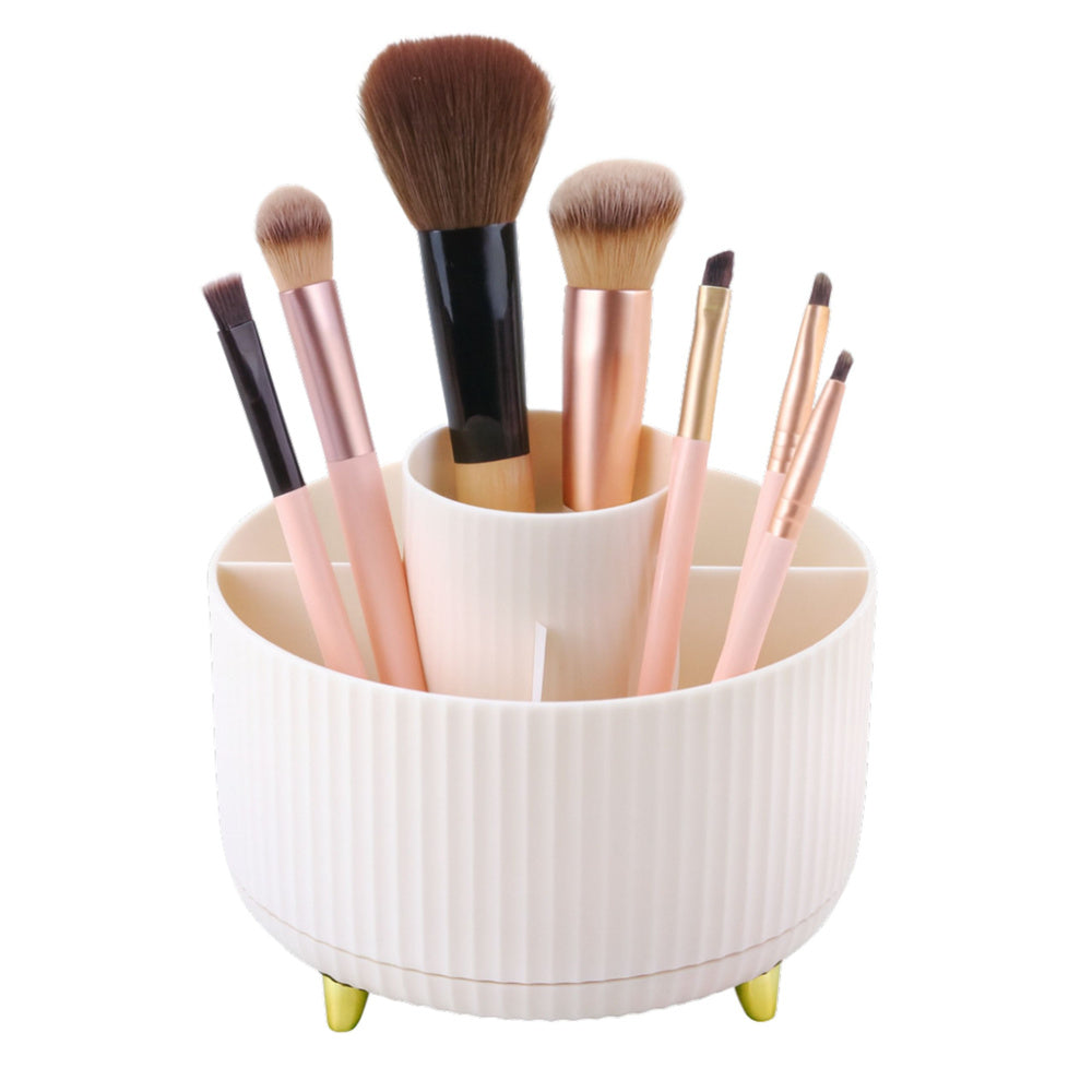 Rotirajući organizator za četke i ruž sa 5 pretinaca - bijeli