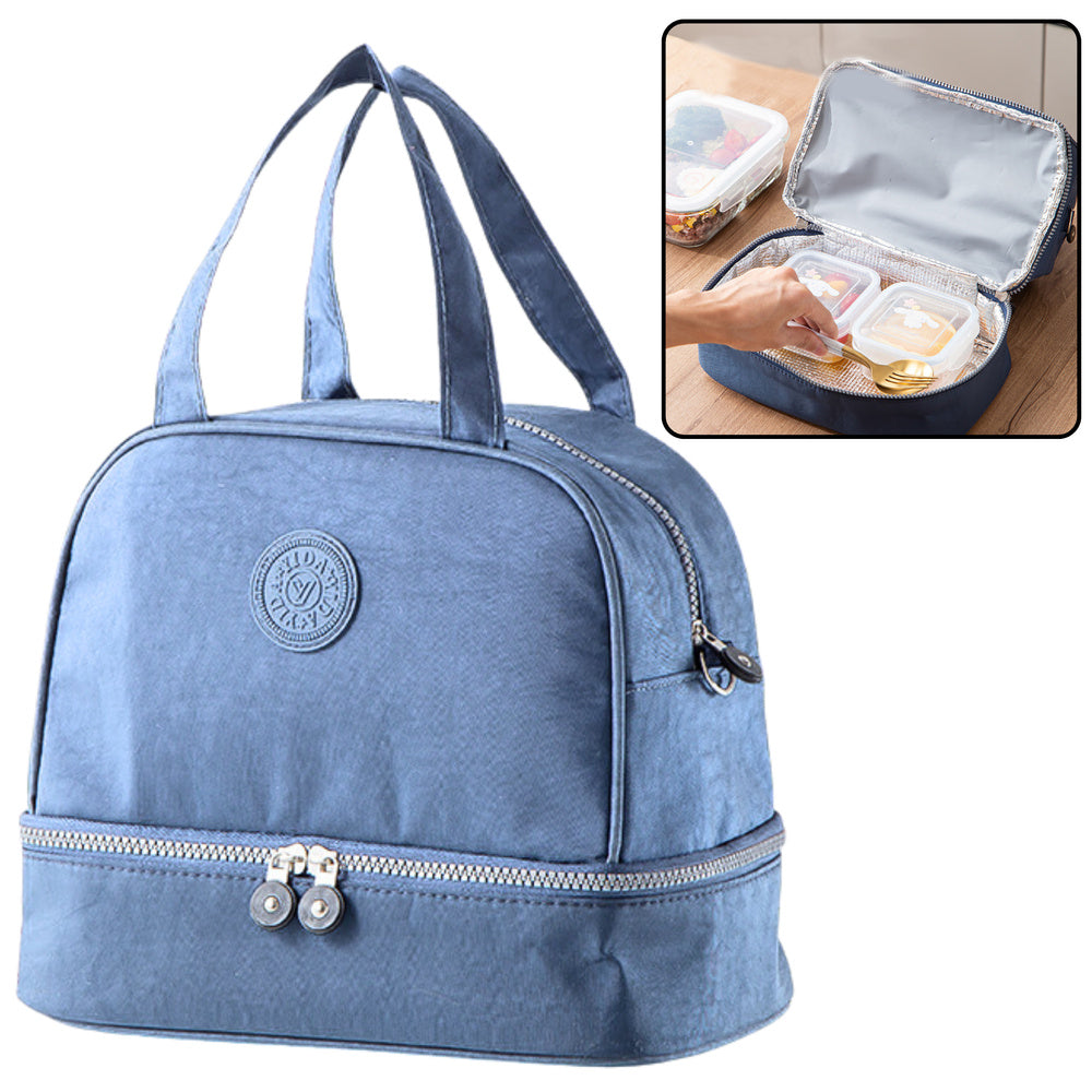 Funkcionalna i elegantna termo torba za ručak 27cm - plava