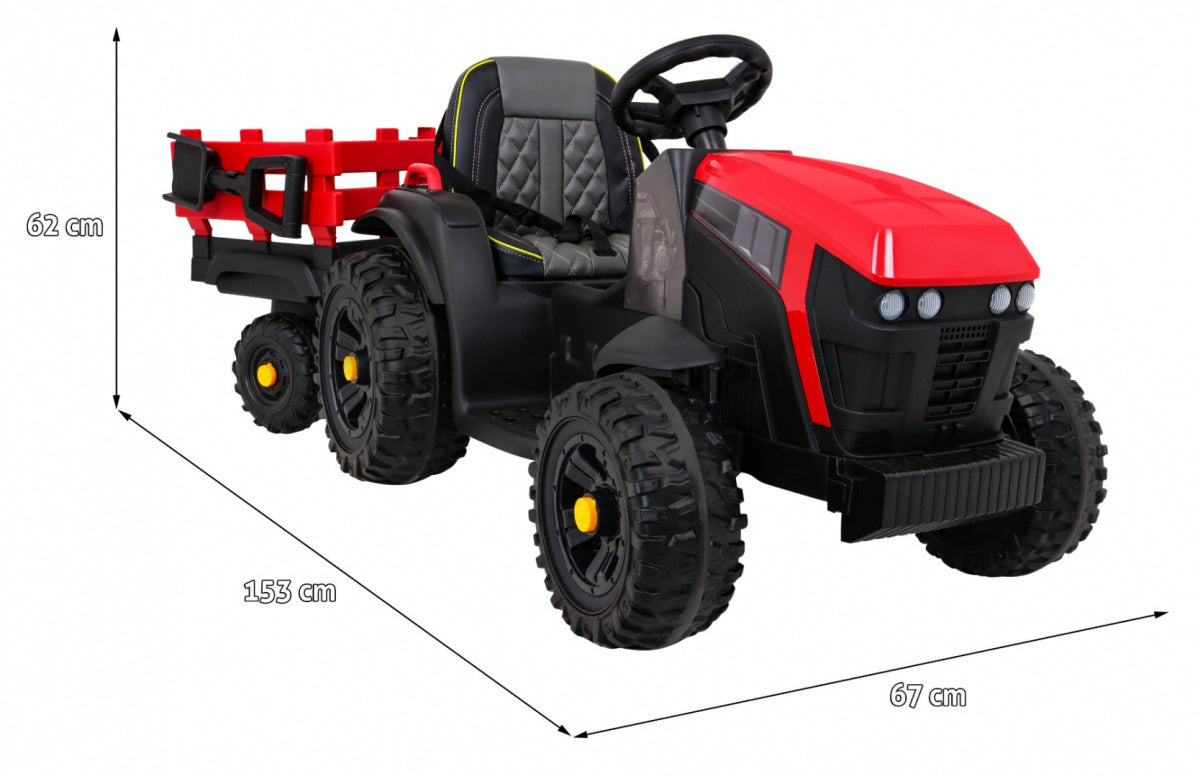 Traktor na akumulator s prikolicom Titanium - Crveni