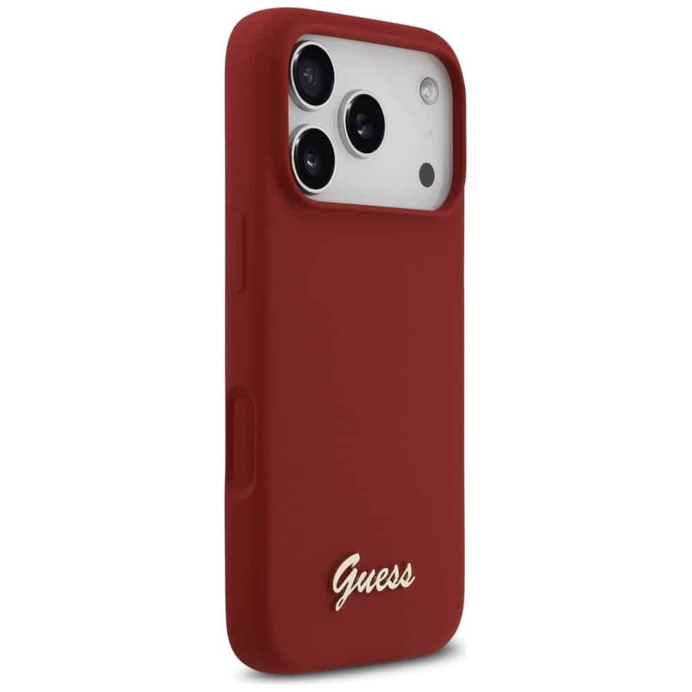 Guess MagSafe maska s metalnim logom i natpisom (GUHMP17LSMBSLM) za iPhone 17 Pro - magenta