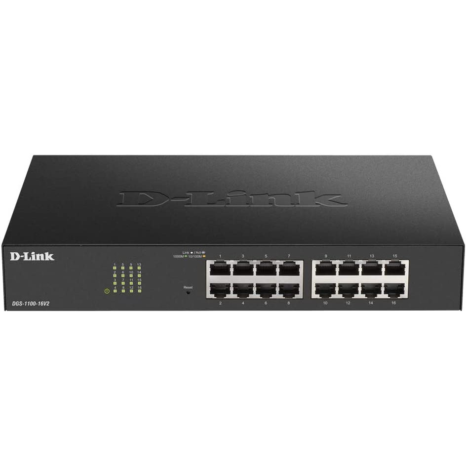 D-Link DGS-1100-16V2 Upravljano L2 Gigabit Ethernet (10/100/1000) Crno