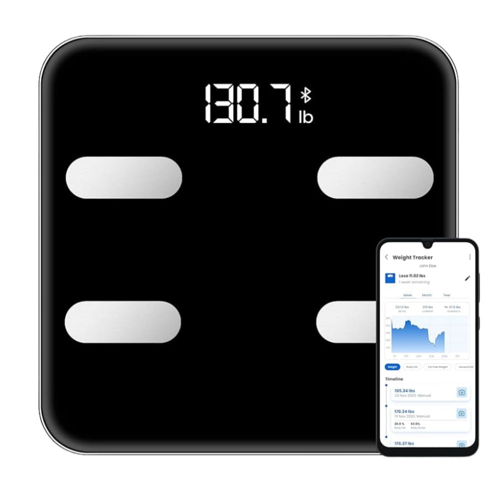 Pametna bluetooth elektronska vaga BMI BMR sa aplikacijom - crna