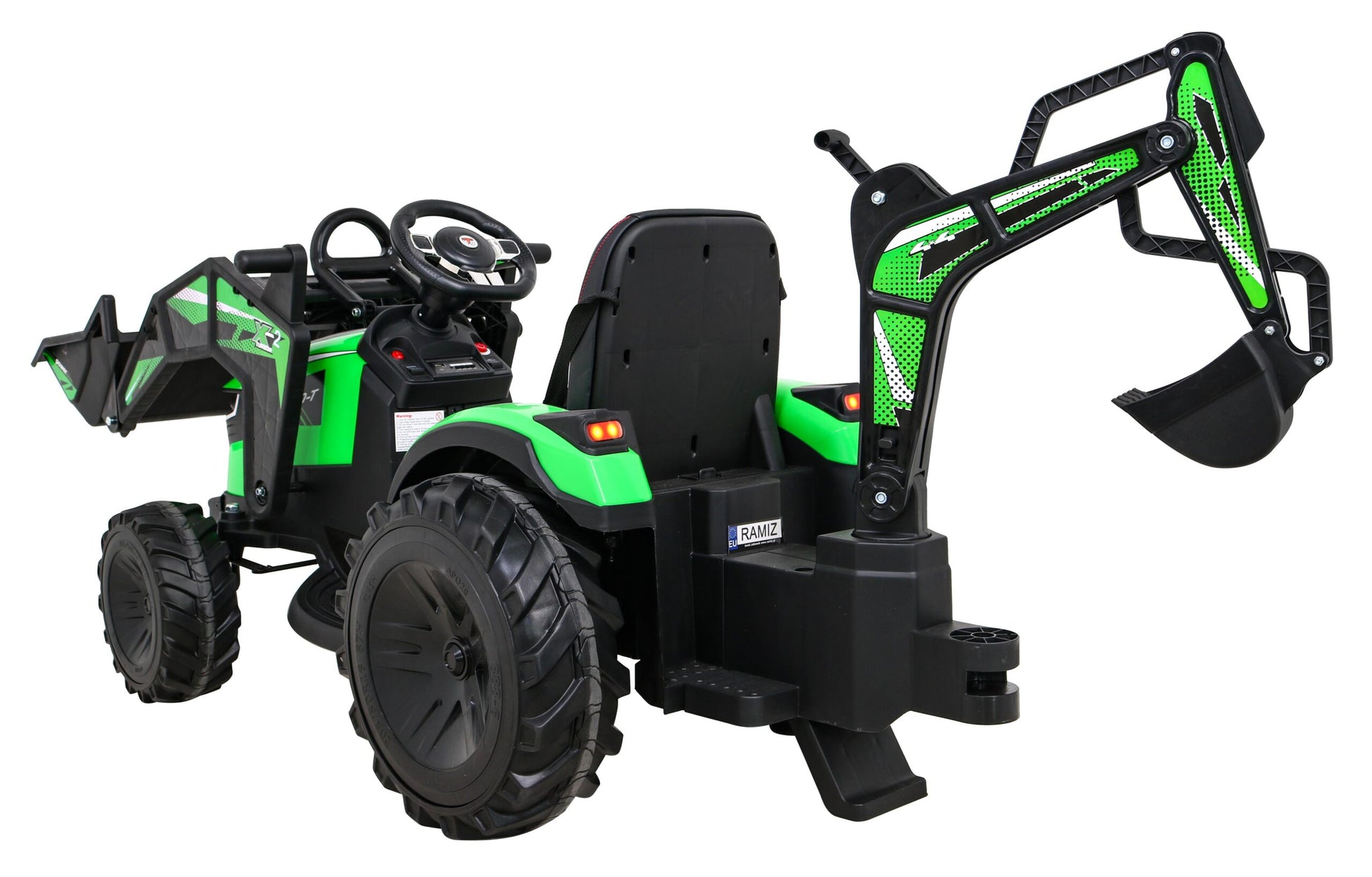 Bager na akumulator s prikolicom 720-T 4x4- zeleni