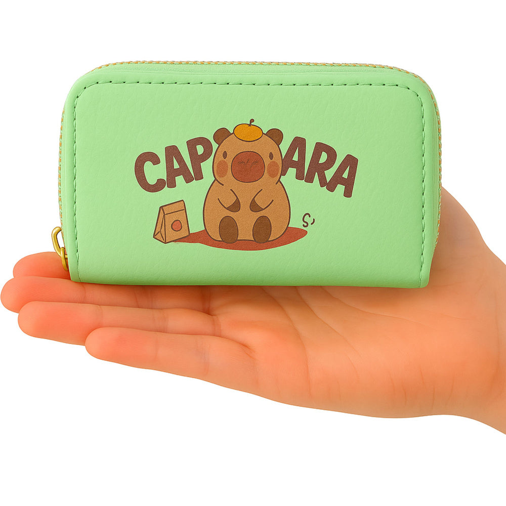 Novčanik s preslatkim motivom kapibare 12.5 x 8.5cm - zeleni