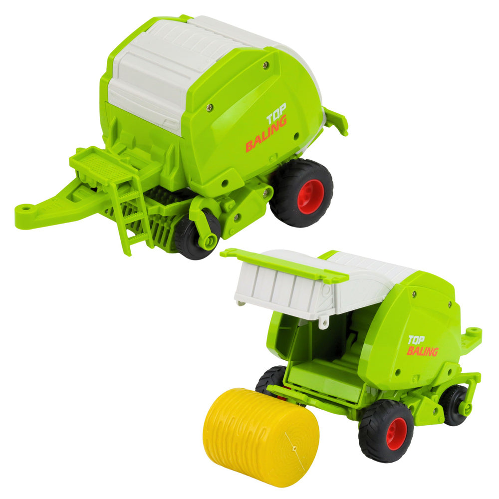 Traktor na daljinsko upravljanje s balirkom 1:24 - zeleno/bijeli