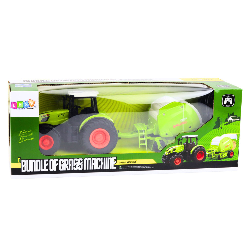 Traktor na daljinsko upravljanje s balirkom 1:24 - zeleno/bijeli