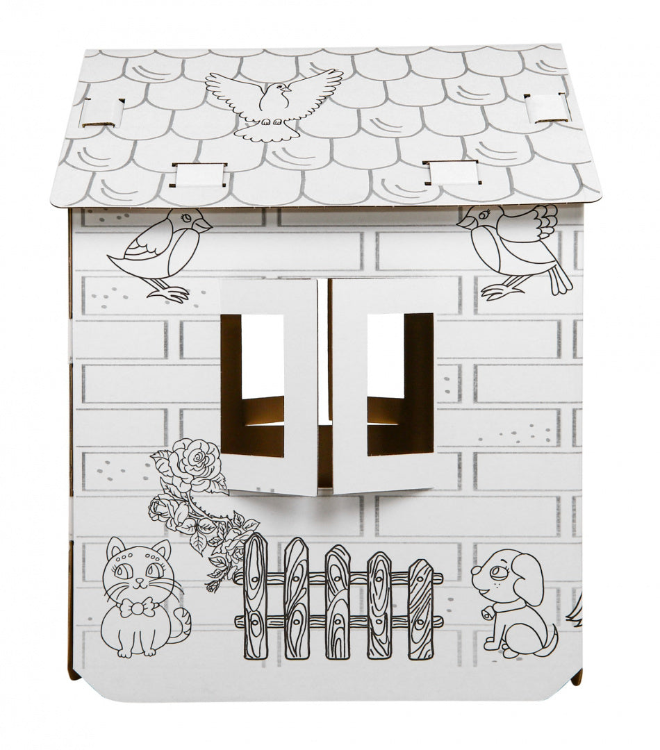 House XXL with horses 3D coloring book for children