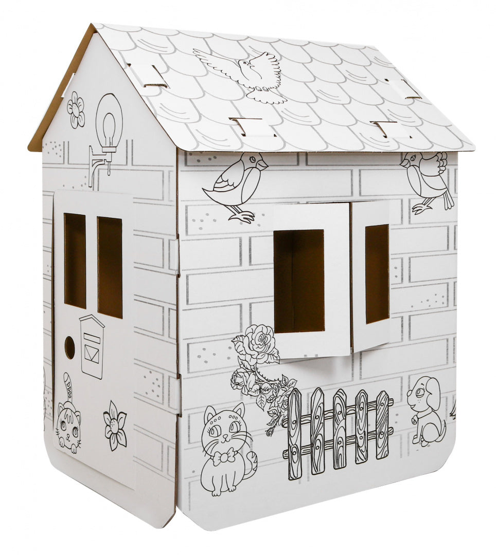 House XXL with horses 3D coloring book for children