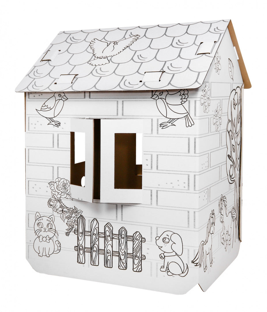 House XXL with horses 3D coloring book for children