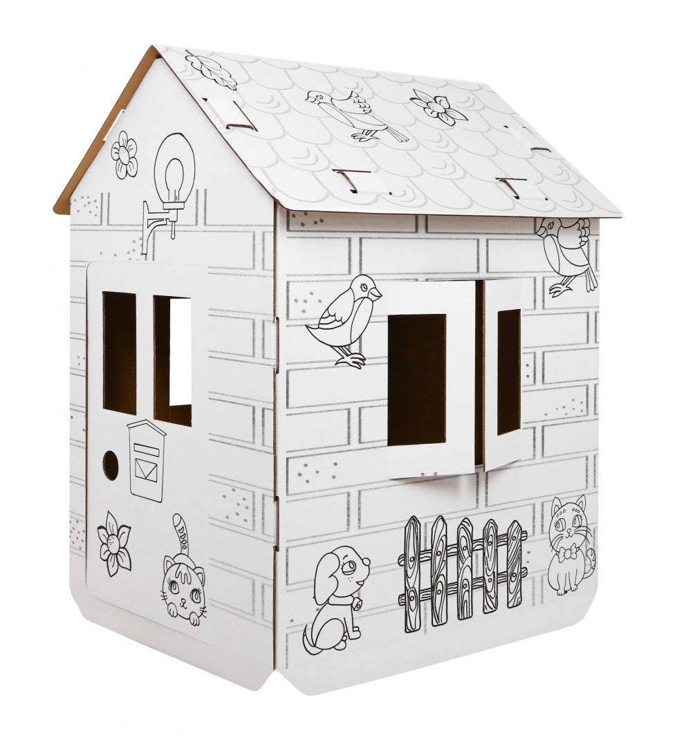 House XXL with a car 3D coloring book for children