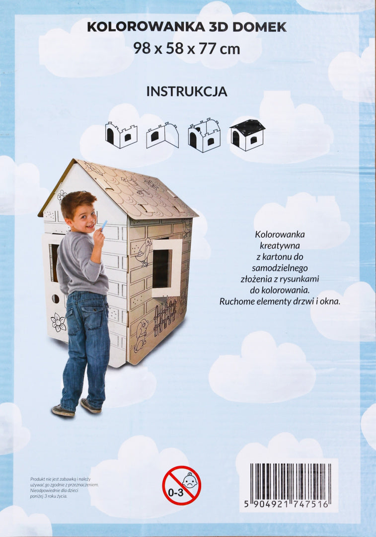 House XXL with a car 3D coloring book for children