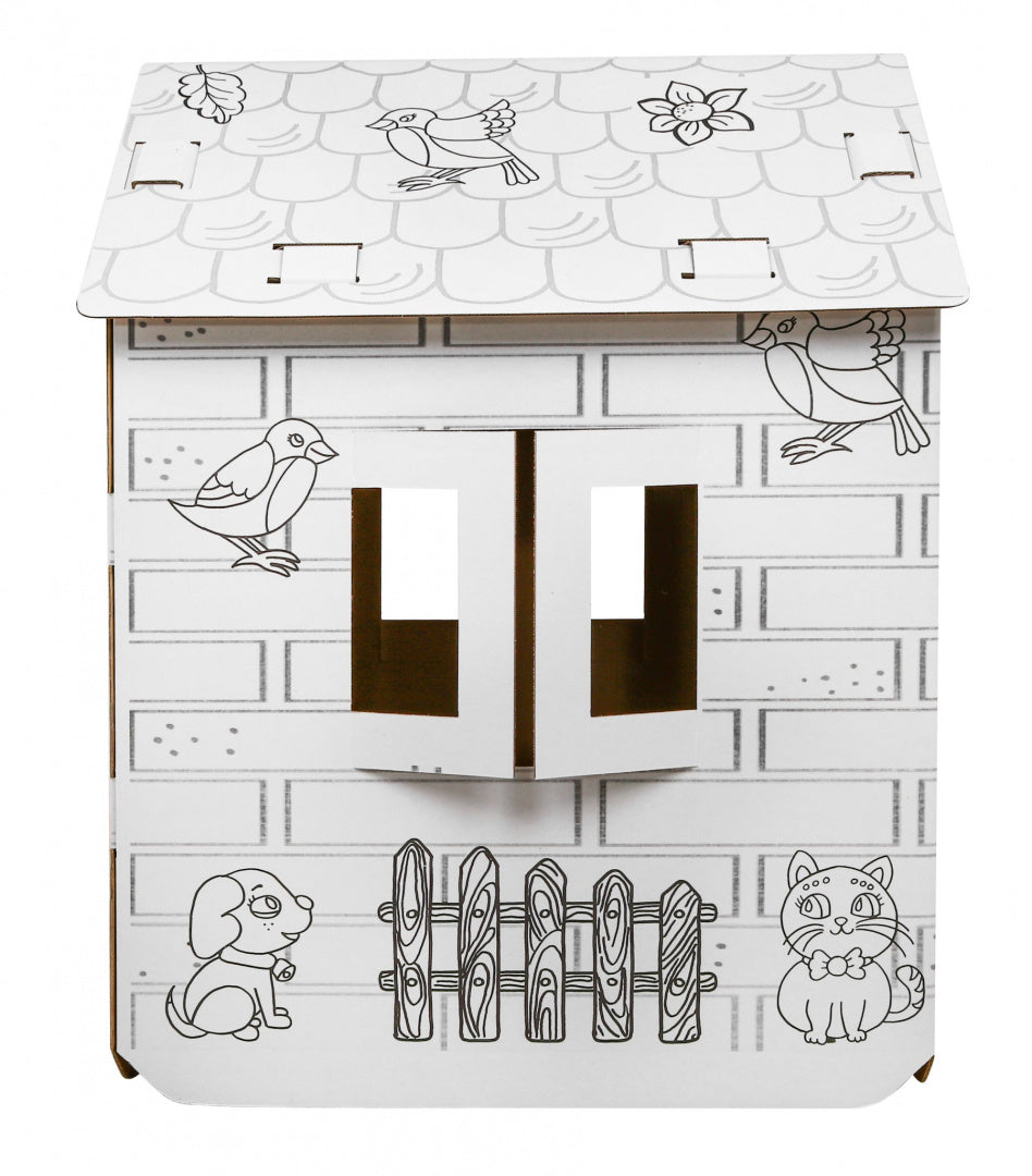 House XXL with a car 3D coloring book for children