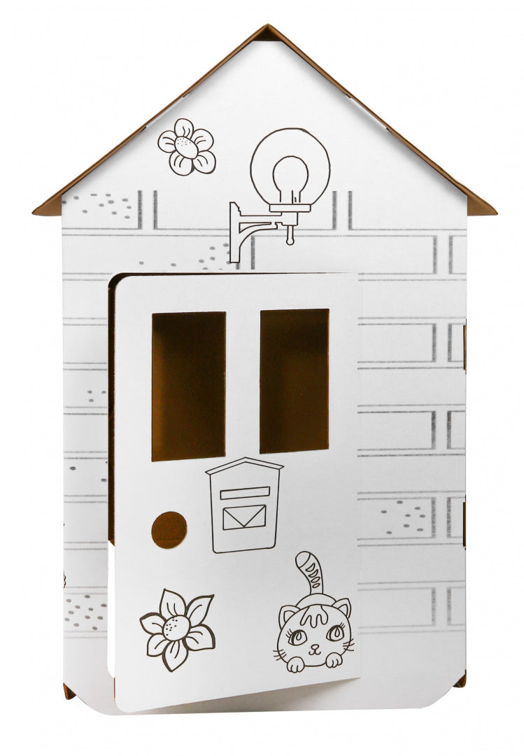 House XXL with a car 3D coloring book for children