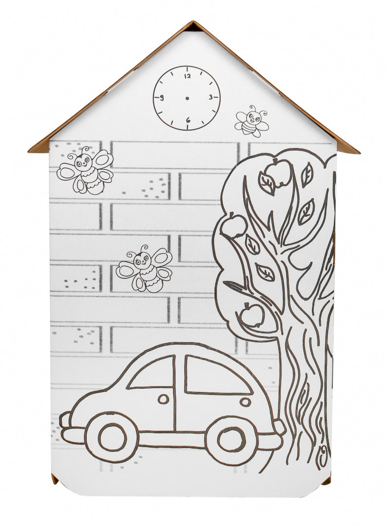 House XXL with a car 3D coloring book for children